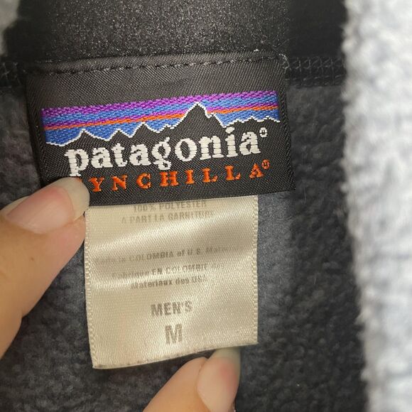 Patagonia Synchilla Fleece Vest Mens Medium Gray Full Zip Pockets Outdoors - Picture 4 of 10